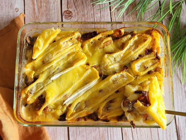 Tartiflette de butternut, champignons et pommes de terre