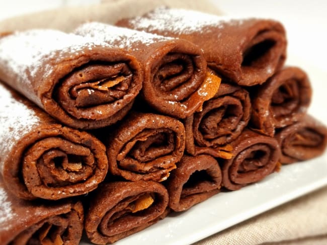 Crêpes au cacao et à la farine de châtaigne