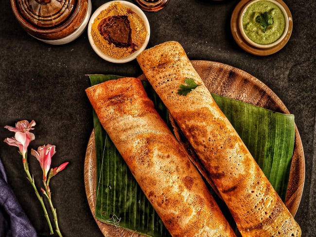 Dosa ayurvédique avec le Chutney au citron