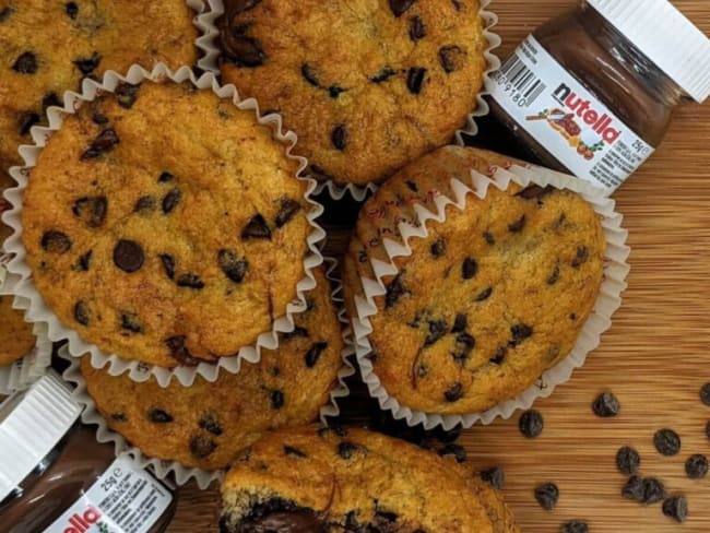 Muffins moelleux au Nutella et pépites de chocolat