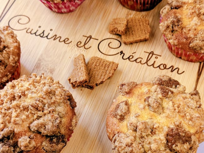 Muffins croustillants coeur banane au crumble Spéculoos