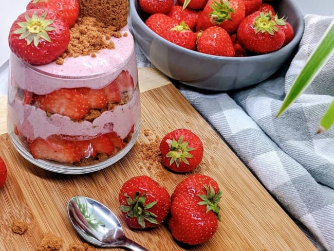 Verrines saveur fraise et spéculoos