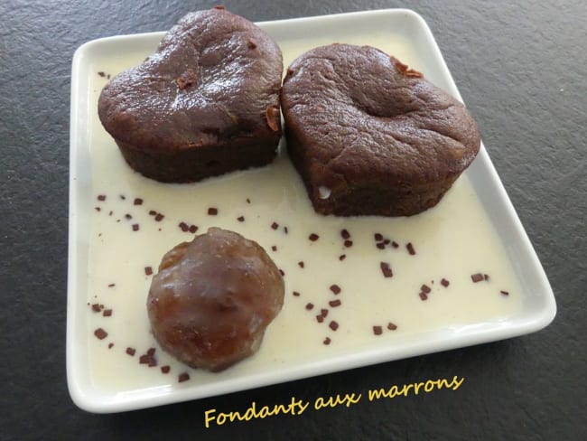 Coeurs fondants au chocolat et à la crème de marrons