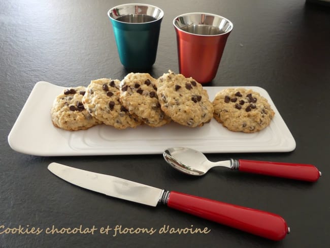Cookies vanillés aux pépites de chocolat et flocons d'avoine