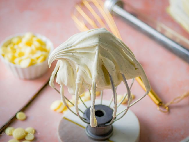 Ganache montée chocolat blanc et vanille inratable