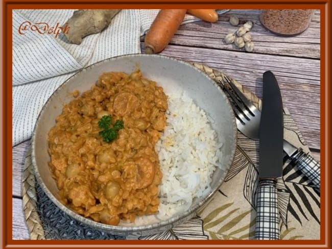 Dahl de pois chiches et carotte - recette vegan