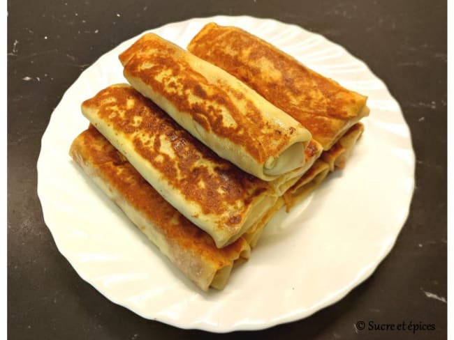 Crêpes farcies au blancs de poulet hachés