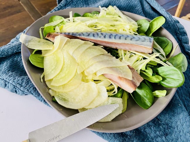 Salade d'hiver aux maquereaux fumés