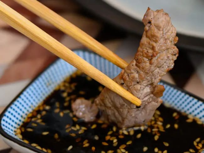 Boeuf teppanyaki accompagné d'un riz blanc