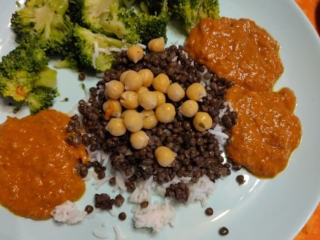 Salade vegan de lentilles et pois chiches