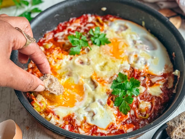 Chakchouka de poireaux sauce tomate sans gluten