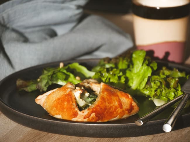 Petits feuilletés au fromage de chèvre et aux épinards