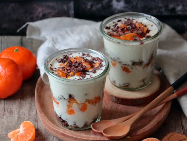 Verrines de fromage blanc clémentines et spéculoos