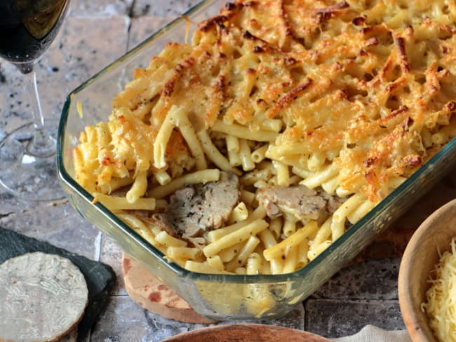 Gratin de macaroni à l’andouille de Guémené