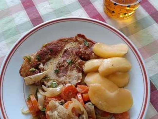 Veau au cidre et aux pommes