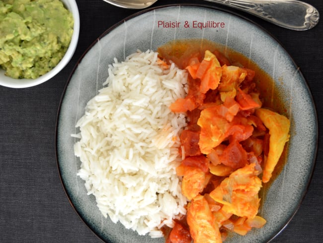 Rougail de morue à servir avec du riz blanc