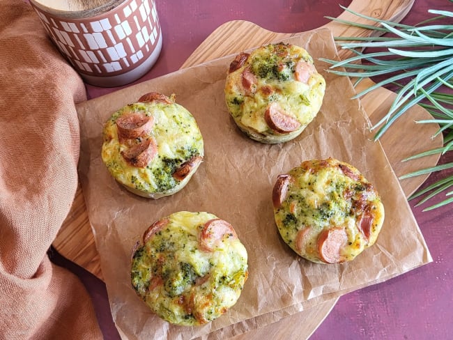 Minis Flans au brocoli et knaki