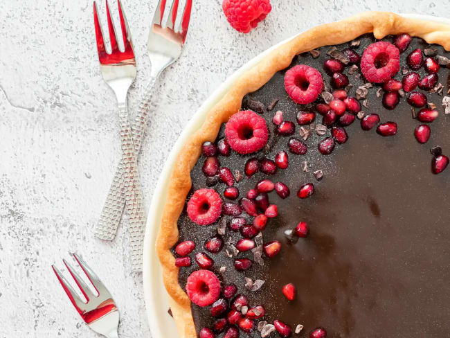 Tarte chocolat framboise