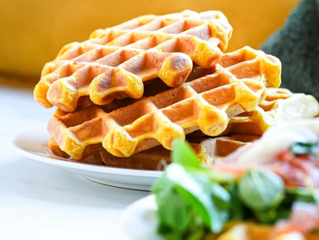 Gaufres salées à la courge butternut