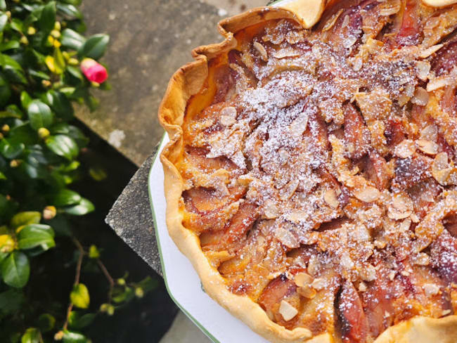 Tarte aux pêches du jardin