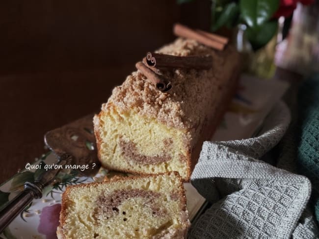 Cake marbré crumble à la cannelle