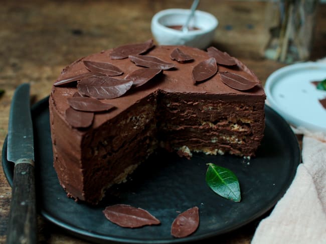 Le feuille d'automne de Gaston Lenôtre : entremets au chocolat sans gluten