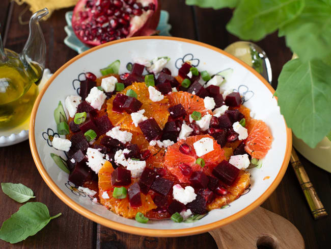 Salade d'hiver orange betterave feta