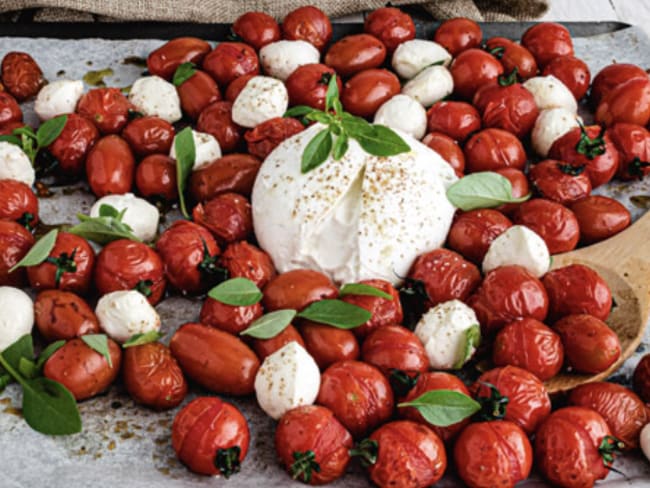 Salade de tomates cerise roties et mozarella Healthy