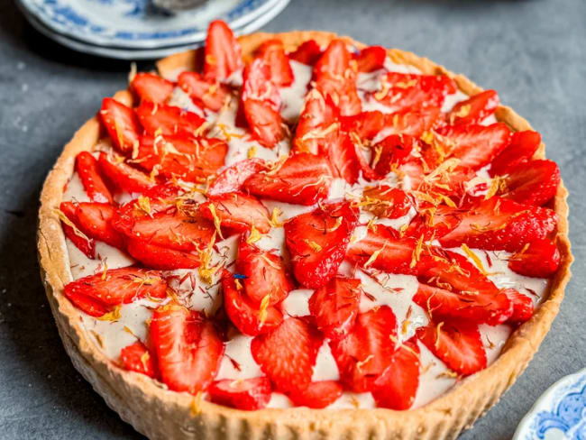 tarte aux fraises végétale et sans gluten