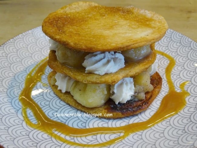 Mille Feuilles aux pommes, ou Arlettes aux pommes, et caramel au beurre salé de Cyril Lignac