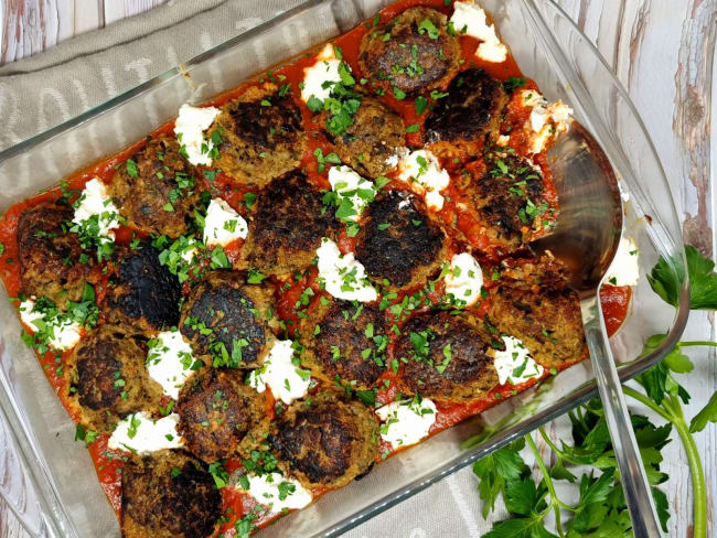 Boulettes d'aubergines sauce tomate