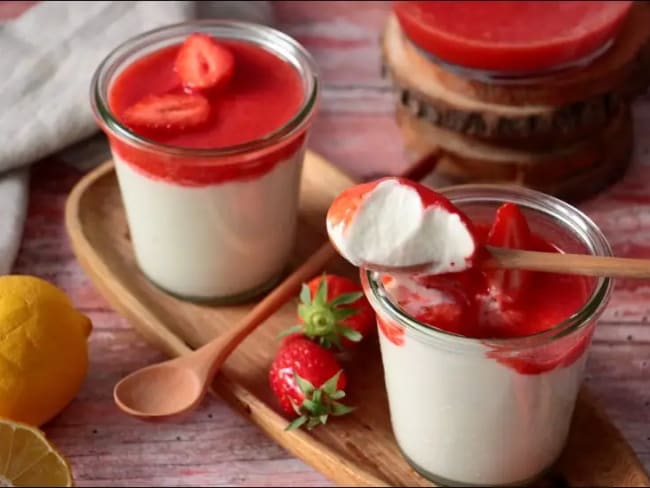 Mousse de fromage blanc aux fraises