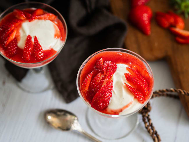 Dessert Fontainebleau aux fraises