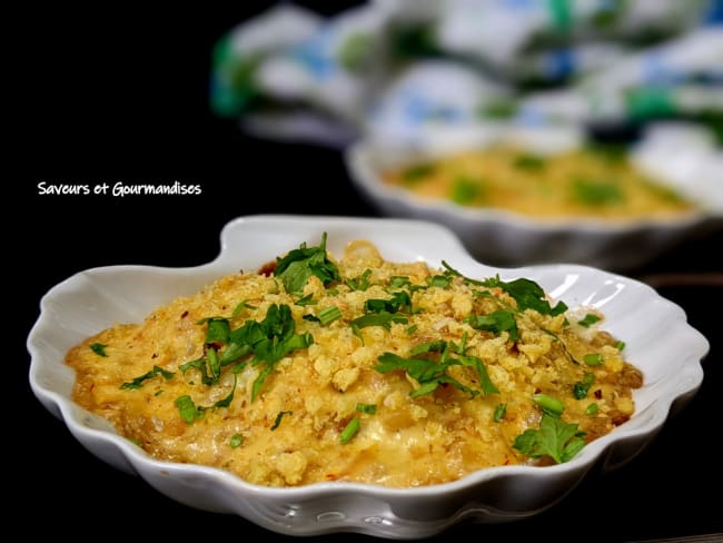 Coquilles St-Jacques et champignons en gratin