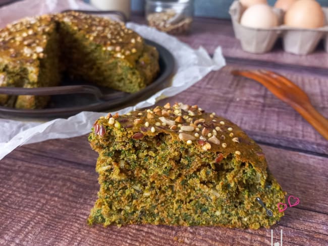 Gâteau salé IG bas aux épinards