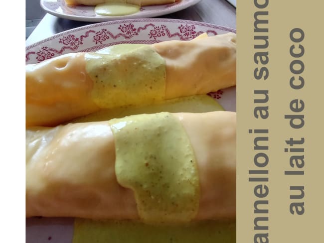 Cannelloni au saumon et lait de coco