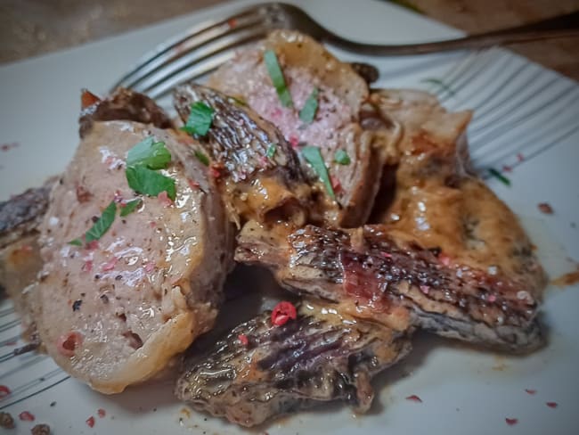 Médaillons de veau et morilles à la crème