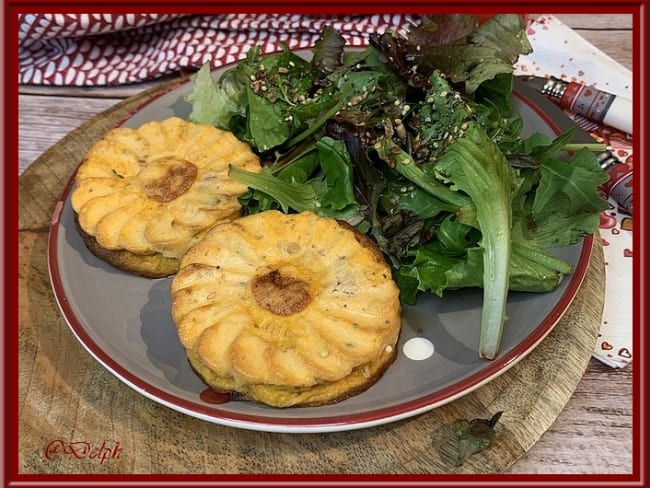 Petits flans au pesto rosso, coppa et mozzarella au thermomix