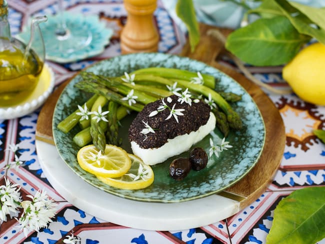 Pavé de cabillaud en croûte de tapenade