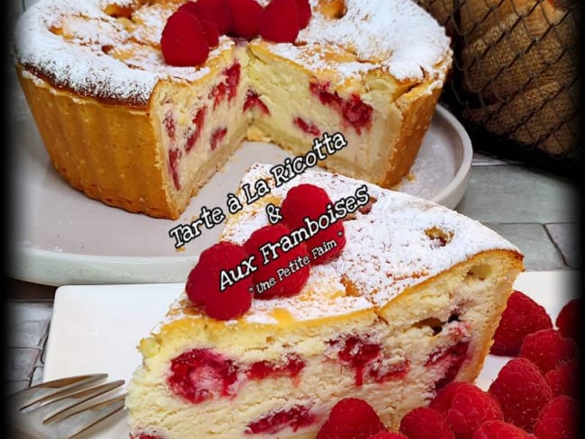 Tarte à la ricotta et aux framboises, un dessert frais et peu sucré