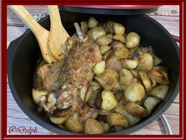 Cuisse de dinde au four et pommes de terre grenaille