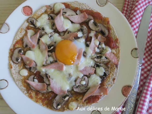 Wrap pizza jambon oeuf champignons