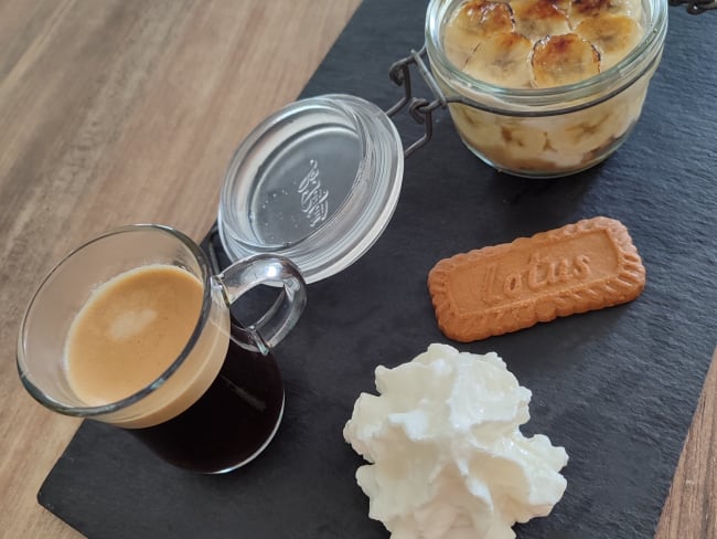 Verrine banoffee crème Chantilly au rhum