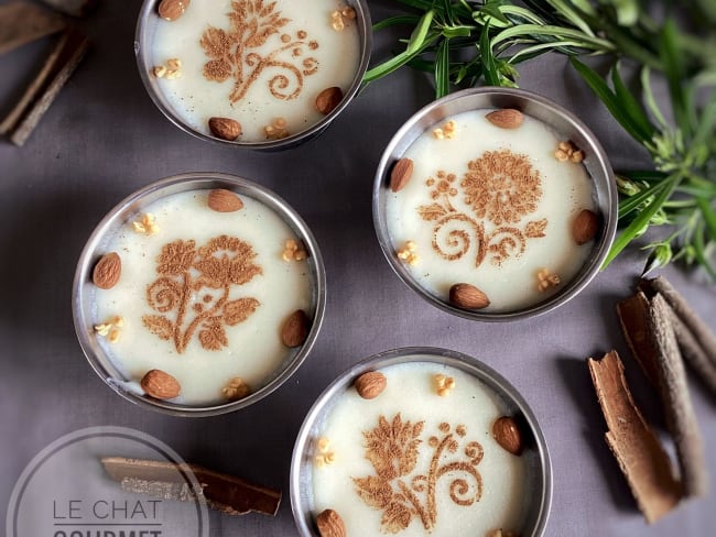 Mhalbi - Crème au riz, eau de fleurs d’oranger et cannelle