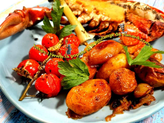 Pommes de terre rôties au fenouil et tomates confites