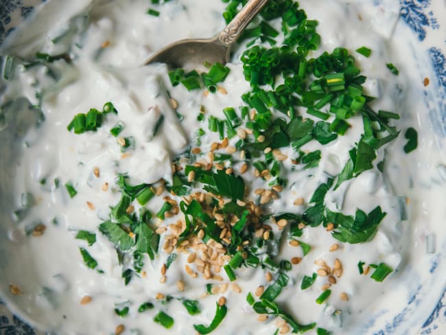 Sauce fromage blanc et herbes fraîches