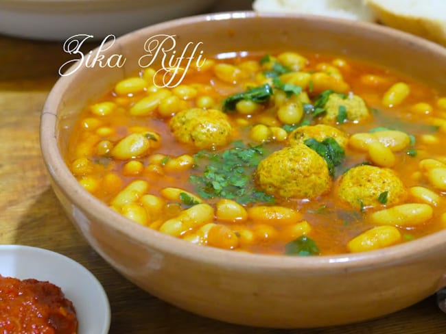 LOUBIA JÉRIA- SOUPE DE HARICOTS BLANCS SECS AUX BOULETTES