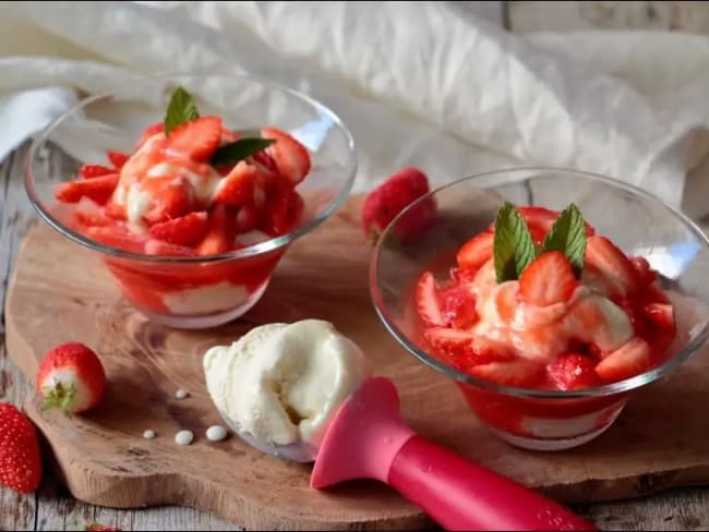 Fraise melba d'après Laurent Mariotte