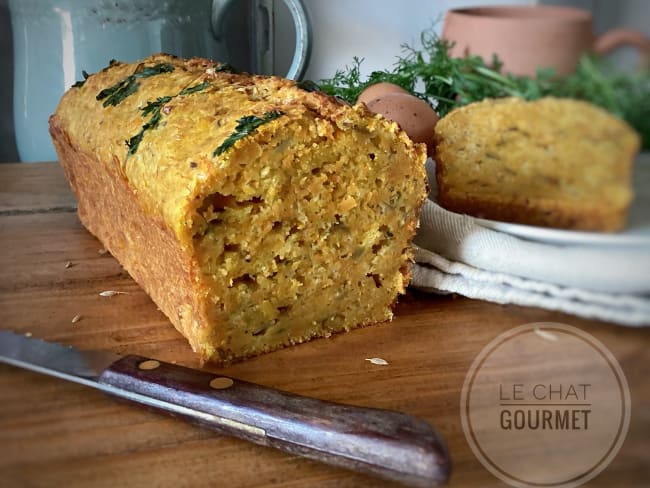 Cake salé aux carottes, coriandre et cumin