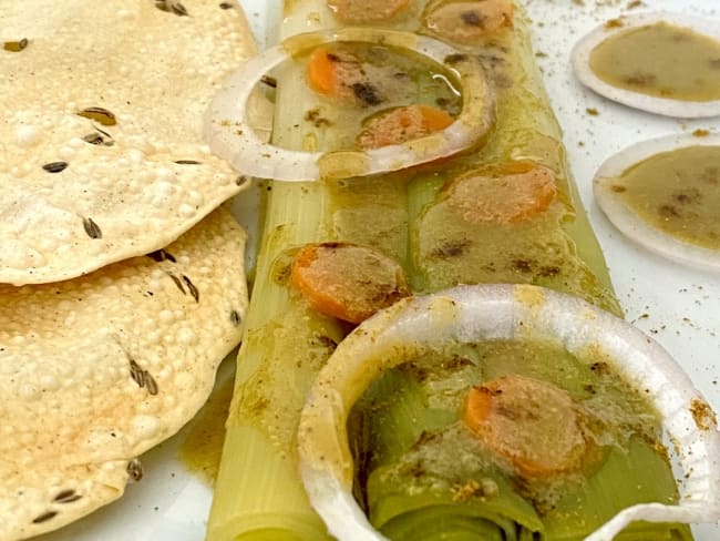 Poireaux vinaigrette à l’indienne